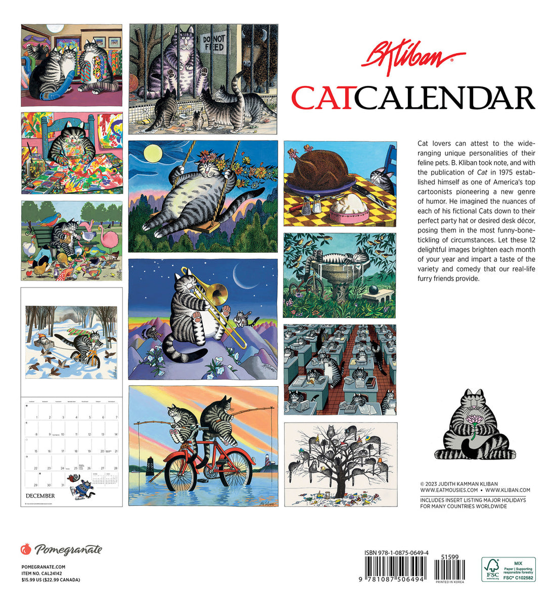 B. Kliban CatCalendar 2024 Wall Calendar
