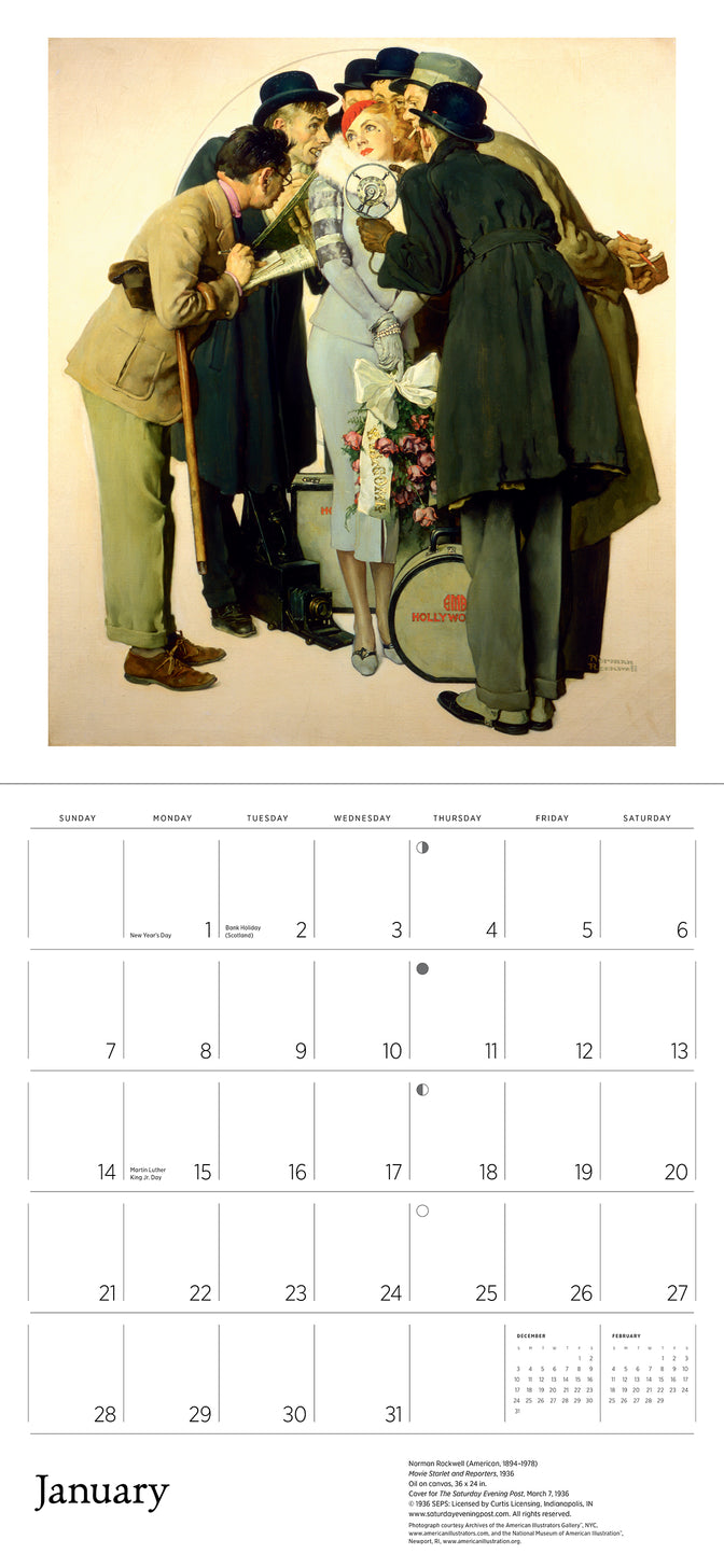 Norman Rockwell 2024 Wall Calendar - Agace Portia