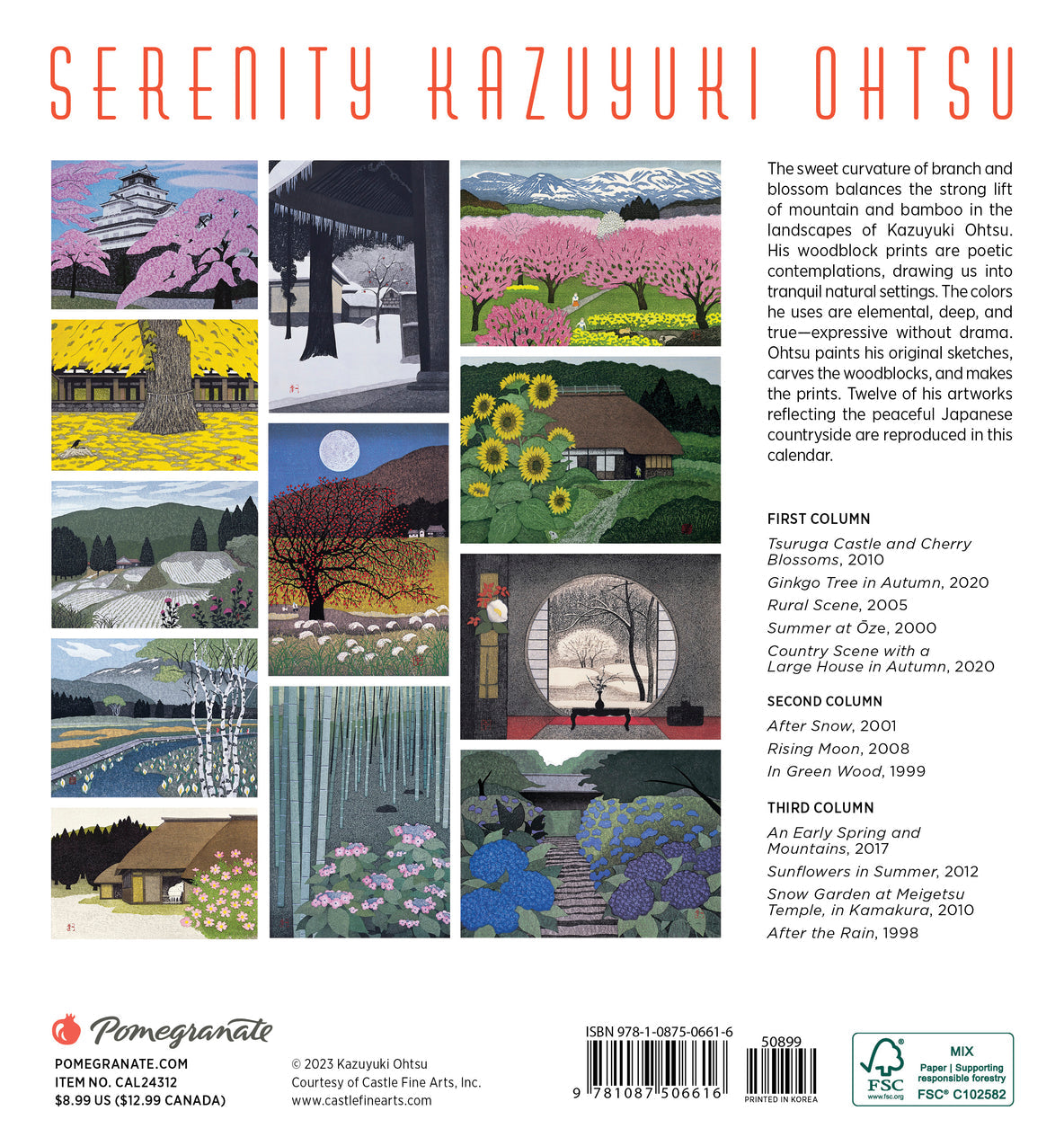 Serenity Kazuyuki Ohtsu 2024 Mini Wall Calendar